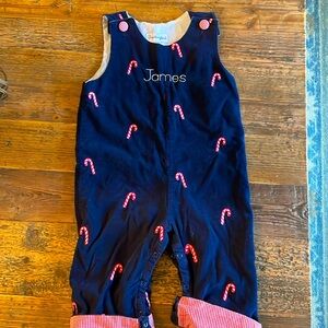 EUC “James” Candy Cane & Navy Corduroy John-John Sz 2 Boys